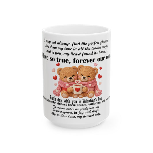 Valentine Teddy Bear Ceramic Mug