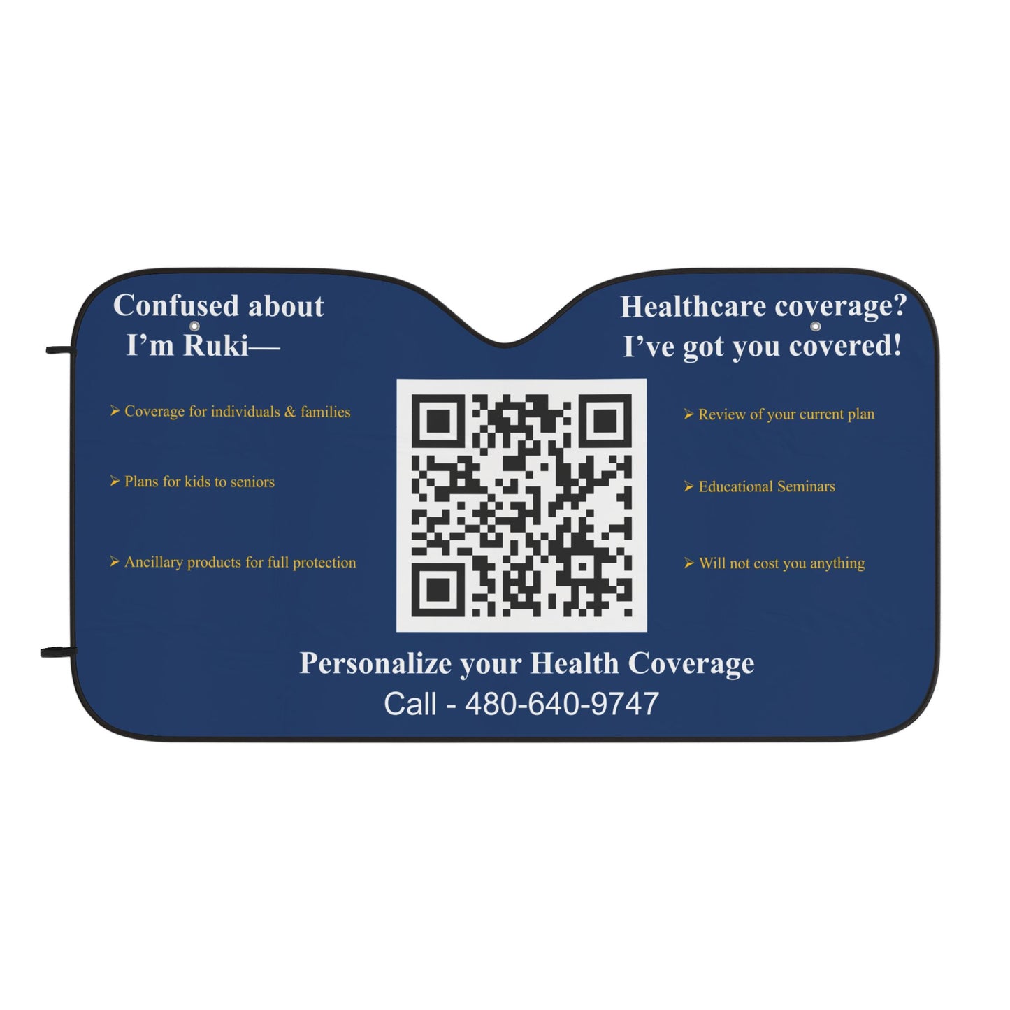 Custom Car Sun Shade — Personalize - a quote, for business, statement- Make a difference